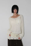 LOOSE BOUCLE DAMAGE KNIT