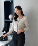 Coner Square Neck Tweed Jacket