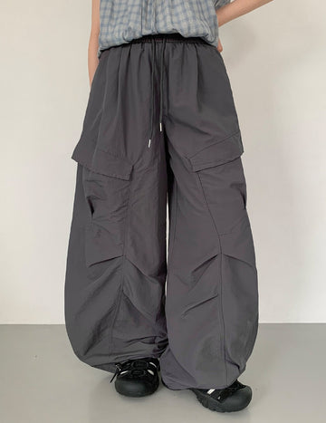 Hube Summer Banding Wide Cargo Pants
