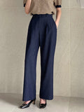 Ellie Pintuck Wide Denim Slacks