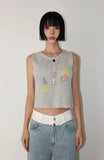 KITSCH PRINT KNIT SLEEVELESS