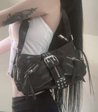 Gate eyelet buckle shoulder bag