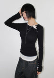 LINE-UP SNAP RIB LONGSLEEVE
