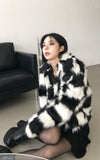 Alice Chess Fur Jacket