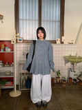 Hiroi banding string pin tuck wide jogger pants