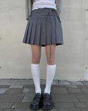 Catty strap pleats mini skirt