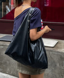 Punching Stud Glossy Shoulder Bag