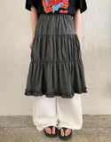 Hihot Dot Frill Tiered Nylon Skirt