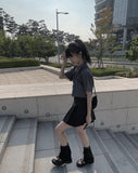 Sou pleats mini skirt