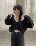 Center Hood Crop Cardigan