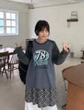 Eluki pigment color matching printing long sleeve tee
