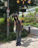 Hari Check Patch Ribbon Big Shoulder Bag