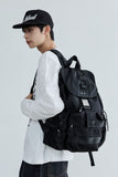 EYELET THREE-POCKET BUCKLE BACKPACK