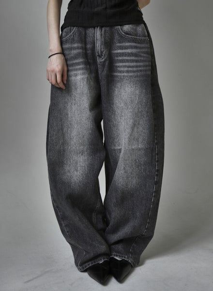 アイレネ　Waist Denim Pants ダブルウエスト デニムパンツ アイレネ - IRENE | W Waist Denim Pants (BLACK)-Black-34の
