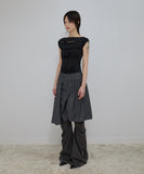 Asymmetrical Draped Midi Skirt