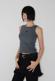 STUD RIBBED SLEEVELESS