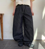 Hinky Summer Raw Denim Balloon Wide Pants