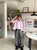 Dyoho Color Crop Collar Shirt