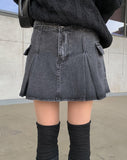 Zito Black Blue Cargo Mini Skirt
