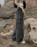 Rolling Cargo Denim Wide Pants