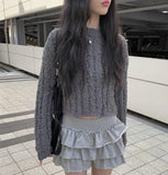 Sewa snowflake loose fit crop knit