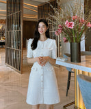 Maen Pearl Cubic Tweed One Piece