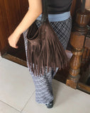 Nare Suede Tassel Fringe Crossbody Bag