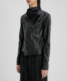 Asymmetrical Biker Leather Jacket