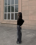 D’lzu One Shoulder Off Ribbon Boucle Knit