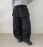 Volant Nylon Cargo Skirt Pants