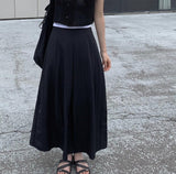 Ritz Nylon Pintuck Pleated Long Skirt