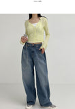 310 Pleated Wide Denim Pants