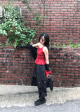 SHIRRING PEPLUM SLEEVELESS