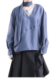 DRAPE SCARF BLOUSE