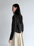 LINE STRIPE CROP SHIRT