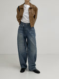 229 Embo Curved Wide Denim
