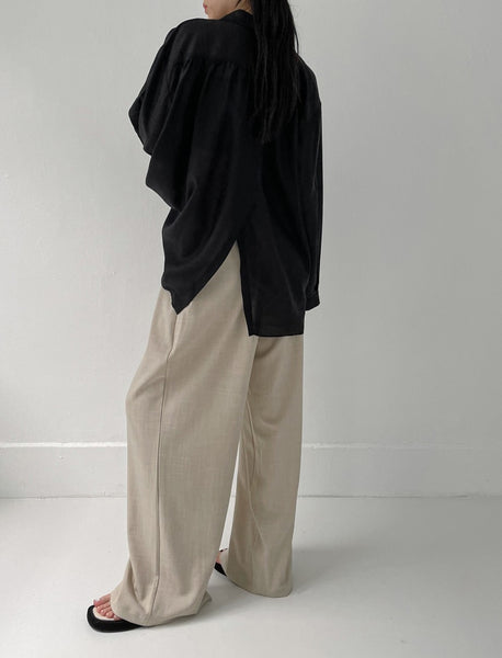 【INCHANT ME】Kinder Linen Wide Banding Pants INCHANT ME(インチャントミー) - キンダーリネンワイド