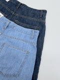 616 Wide Denim Half Pants