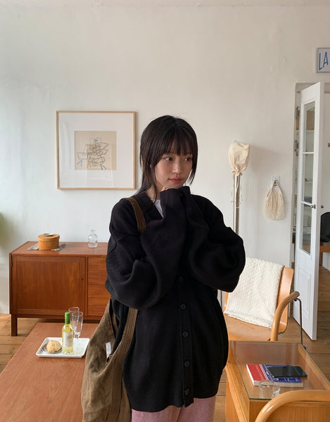 【BAON】[unisex] Mebon over knit cardigan BAON (バオン) - [男女兼用]メボンオーバーニットカーディガン