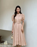 Razzel Puff Chiffon Belt One Piece