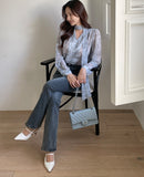 Alena Toile Chiffon Tie Blouse