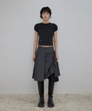 Asymmetrical Draped Midi Skirt