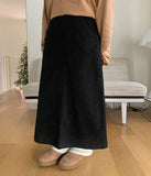 Fidio banding peach fuzz long skirt