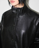 SOFT HIGH-NECK LEATHER JUMPER