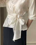 Viola Strap Satin Wrap Blouse