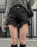 Chemi Black Damage Short Pants