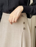 Audrey Jacquard Button Wrap Skirt Pants