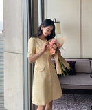 Maen Pearl Cubic Tweed One Piece