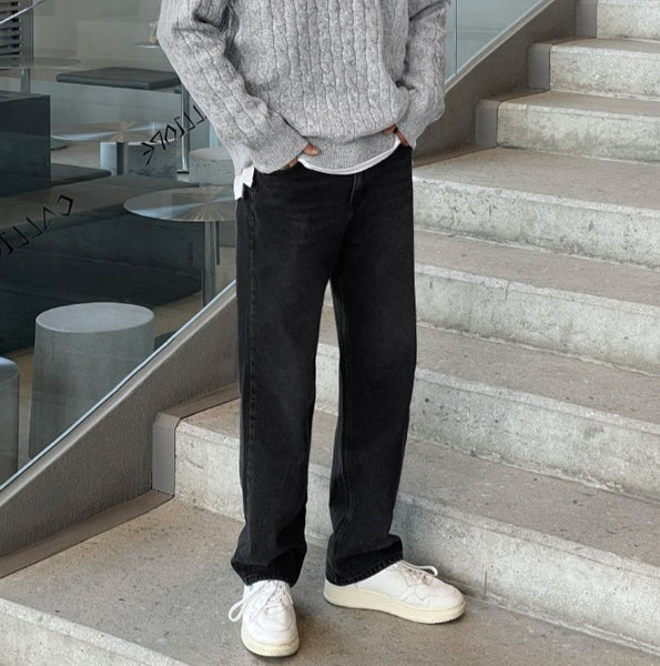 【MODERNIF】Rover Semi-Wide Denim Pants modernif (モダンイフ) - ローバーセミワイドデニムパンツ