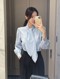 Daymu Tie Shirring Blouse